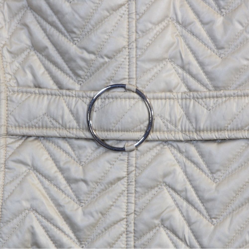 Via Spiga Stone Colored Zigzag Quilted Hooded Jacket Women - Picture 10 of 12